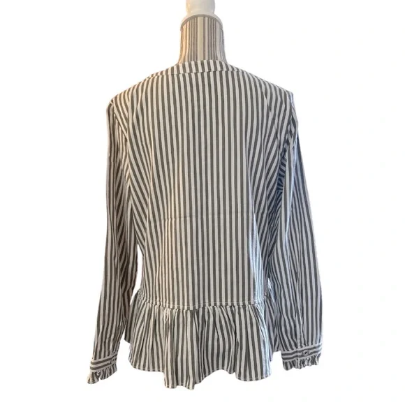 NWOT D & Co. Denim + Company Peplum Striped Jacket, (see descrip. Measurements) - Picture 2 of 4